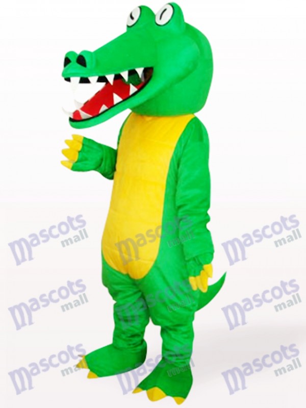 Grünes Krokodil mit großem Maul Maskottchen Kostüm für Erwachsene