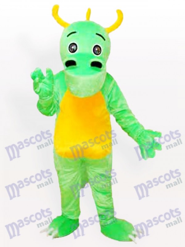 Große Nase gehörnter grüner Dinosaurier Maskottchen Kostüm