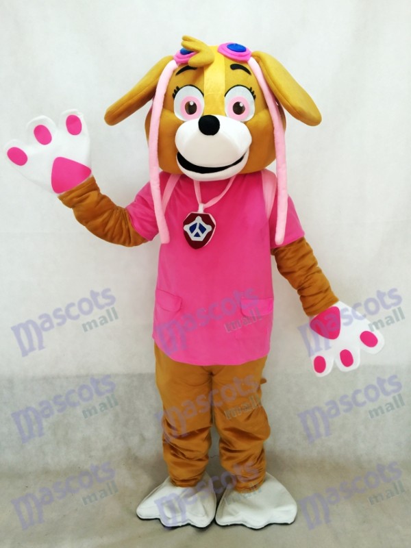 Paw Patrol Skye Pink Maskottchen Kostüm Hund Fancy Anzug Cartoon Charakter