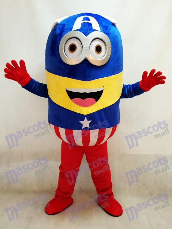 Despicable Me Minions Captain America Maskottchen Kostüm Fancy Dress Outfit