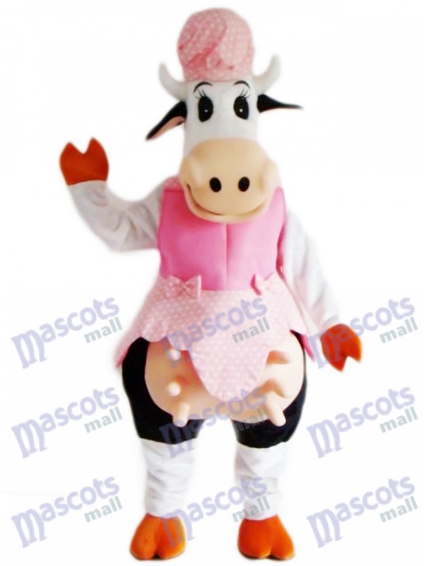 Kuh im rosa Kleid Maskottchen Kostüm Tier