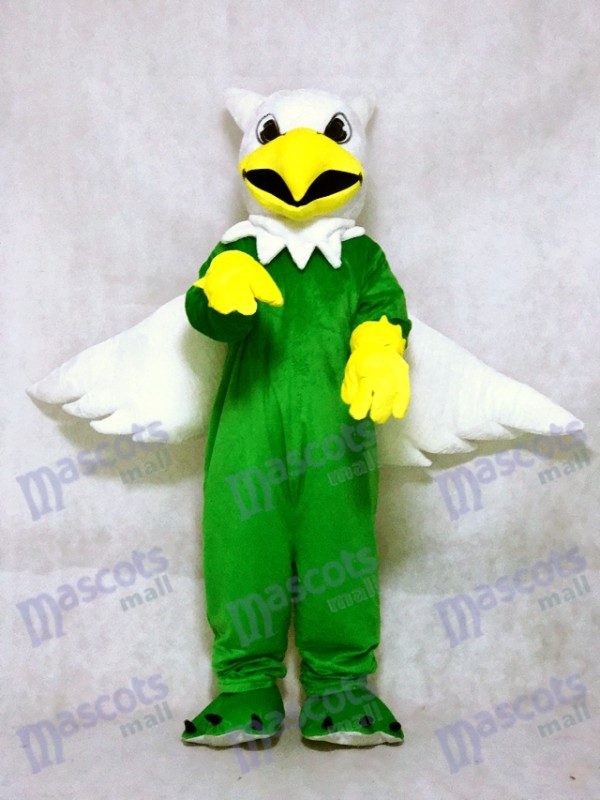 Grünes Griffin Maskottchen Kostüm mit weißen Flügeln