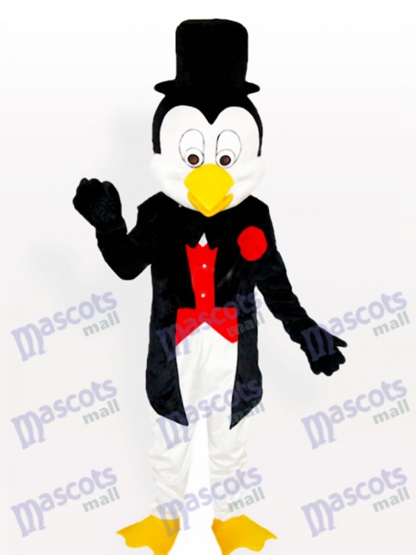 Mr. Penguin in Tuxedo und Bowler Hat Maskottchen Kostüm für Erwachsene